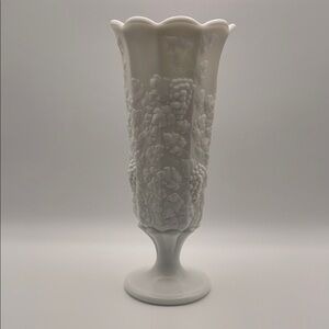 Westmoreland‎ White Milk Glass Vase with Elegant Accents